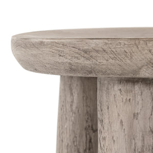 Zuri Round Outdoor End Table - Grey