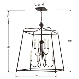 Libby Langdon for Crystorama Sylvan 8 Light Dark Bronze Chandelier