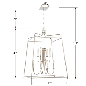 Libby Langdon for Crystorama Sylvan 8 Light Polished Nickel Chandelier