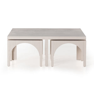 AMARA COFFEE TABLE WITH NESTING ARCH - OFF WHITE OAK