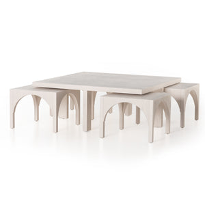 AMARA COFFEE TABLE WITH NESTING ARCH - OFF WHITE OAK