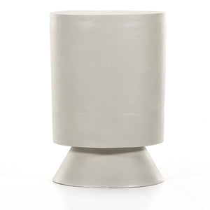Antonella End Table-Textured Matte White