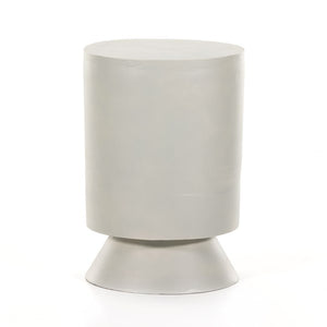 Antonella End Table-Textured Matte White