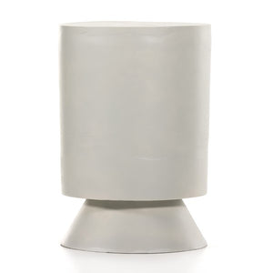 Antonella End Table-Textured Matte White
