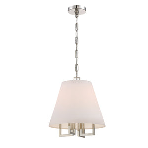 Libby Langdon for Crystorama Westwood 4 Light Polished Nickel Mini Chandelier