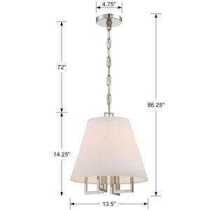 Libby Langdon for Crystorama Westwood 4 Light Polished Nickel Mini Chandelier
