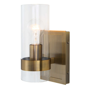 Cardiff Antique Brass 1 Light Cylinder Sconce