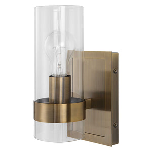 Cardiff Antique Brass 1 Light Cylinder Sconce