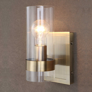 Cardiff Antique Brass 1 Light Cylinder Sconce