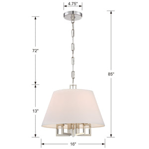 Libby Langdon for Crystorama Westwood 5 Light Polished Nickel Mini Chandelier