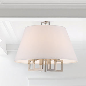 Libby Langdon for Crystorama Westwood 5 Light Polished Nickel Ceiling Mount