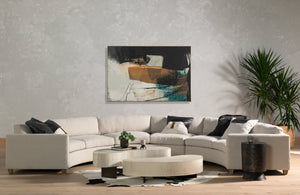 BOUCLE AND LEATHER PILLOW - KNOLL NATURAL