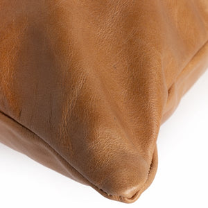 Leather & Linen Pillow-Buttersctch-16x24