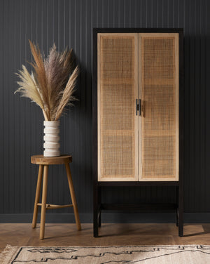 Caprice Narrow Cabinet-Black Wash Mango
