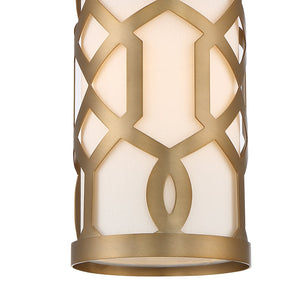 Libby Langdon for Crystorama Jennings 1 Light Aged Brass Pendant
