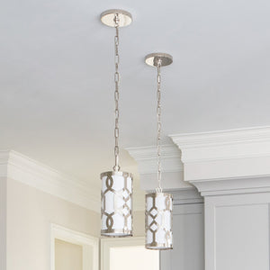 Libby Langdon for Crystorama Jennings 1 Light Polished Nickel Pendant