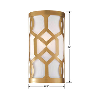 Libby Langdon for Crystorama Jennings 1 Light Aged Brass Sconce
