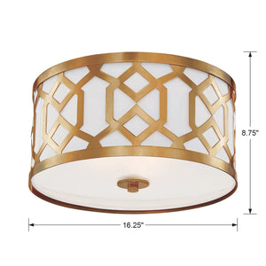 Libby Langdon for Crystorama Jennings 3 Light Aged Brass Ceiling Mount