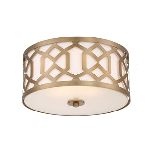 Libby Langdon for Crystorama Jennings 3 Light Aged Brass Ceiling Mount