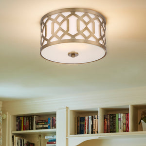 Libby Langdon for Crystorama Jennings 3 Light Aged Brass Ceiling Mount