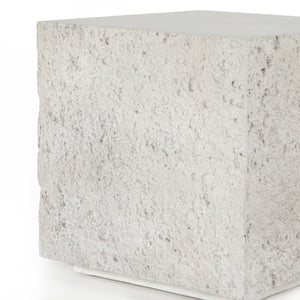 OTERO OUTDOOR SQUARE END TABLE-WHITE CONCRETE