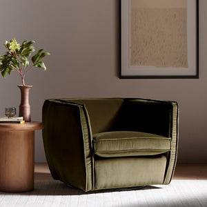 Rashi Swivel Chair-Surrey Olive