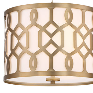 Libby Langdon for Crystorama Jennings 3 Light Aged Brass Chandelier