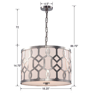 Libby Langdon for Crystorama Jennings 3 Light Polished Nickel Chandelier