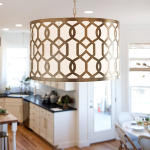 Libby Langdon for Crystorama Jennings 5 Light Aged Brass Chandelier