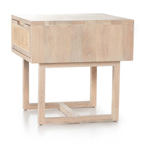 Clarita End Table-White Wash Mango