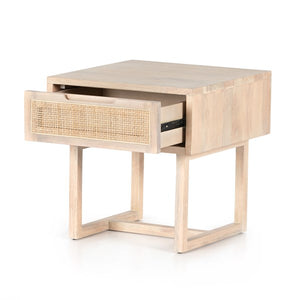 Clarita End Table-White Wash Mango