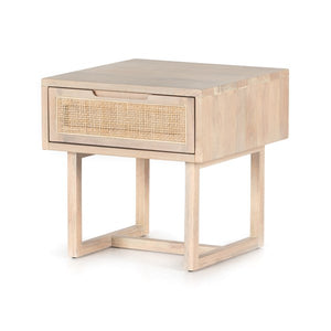 Clarita End Table-White Wash Mango