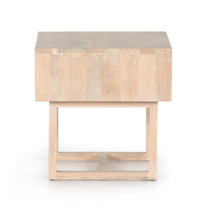 Clarita End Table-White Wash Mango