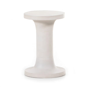 Marlow - Gino End Table-Textured Matte White