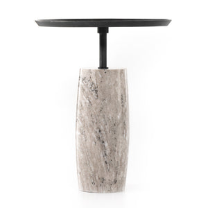 Marlow - Cronos End Table-River Grey Marble Solid