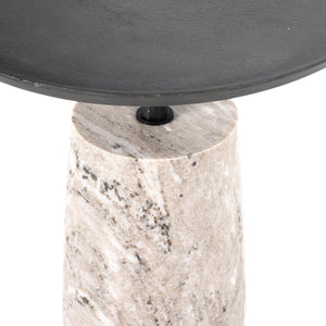 Marlow - Cronos End Table-River Grey Marble Solid