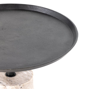 Marlow - Cronos End Table-River Grey Marble Solid