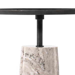Marlow - Cronos End Table-River Grey Marble Solid