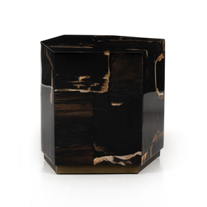 Shep End Table-Polished Petrified Wood