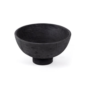 Wesson - Turned Pedestal Bowl-Carbonized Black