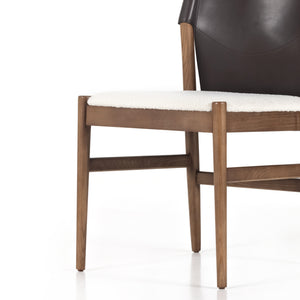 Lulu Armless Dining Chair - Espresso Leather