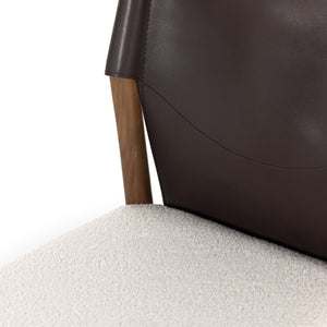 Lulu Armless Dining Chair - Espresso Leather