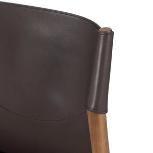 Lulu Armless Dining Chair - Espresso Leather