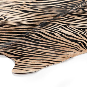 Zebra Printed Hide Rug-Zbr Hair On Hide