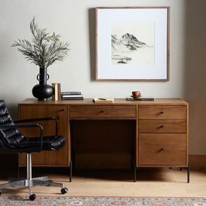 Eaton Executive Desk-Amber Oak Resin