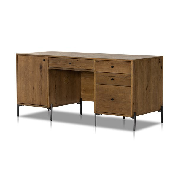 Eaton Executive Desk-Amber Oak Resin