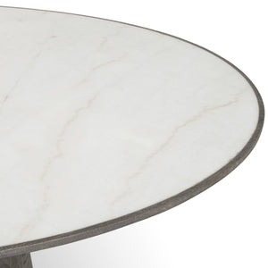 Skye Round Dining Table-White Marble