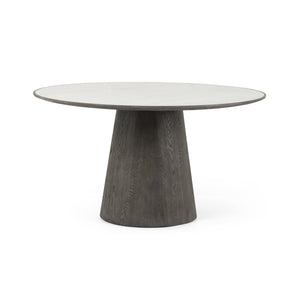 Skye Round Dining Table-White Marble