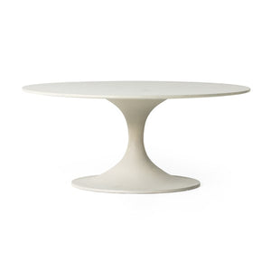 Simone Round Coffee Table-Matte White