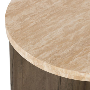 Toli End Table-Travertine